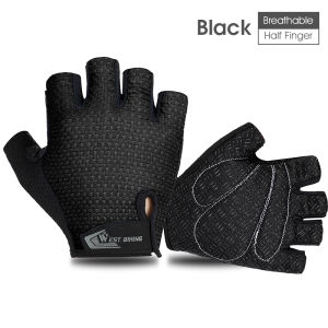 WEST ถีบจักรยานปั่นจักรยานถุงมือเปิดนิ้วจักรยานถุงมือฤดูร้อน Anti-Slip Breathable MTB จักรยานถุงมือฟิตเนสผู้ชายผู้หญิงถุงมือขี่จักรยาน