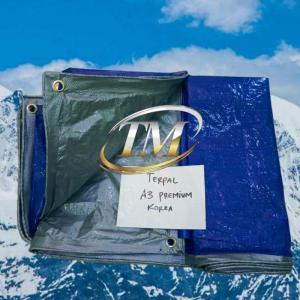 Terpal plastik A3 Premium ukuran 3x3 meter 3x4 Plastik terpasang ring mata Tali tahan matahari waterproof