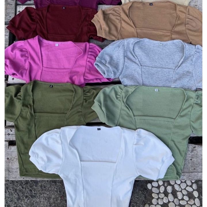 AMANAH FASHION - ATASAN CROP TOP VELECIA TOP RIB / CROP TOP / ATASAN WANITA CROP TOP