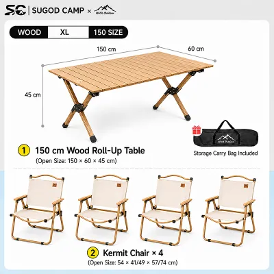 Camping Set Equipment Camping Chair and Table Set Heavy Duty Foldable Chair and Table For 2-8 People
