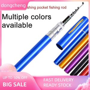 dongcheng Cần câu bỏ túi siêu ngắn cần câu cá đầu thép cần câu mini siêu nhỏ 1m 1.4m 1.6 trống Reel câu cá trên băng