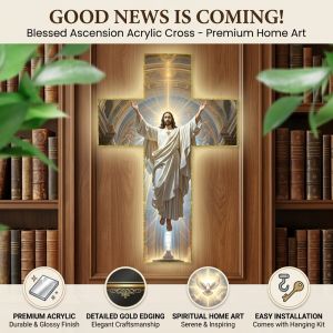 Cross decorative artwork for home living room wall mounted acrylic gospel pendant art decorations