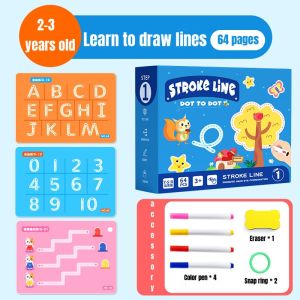 Childen Magical Tracing Workbook for Kids Preschool Writing Book Educational Toys Erasable Pen Logic