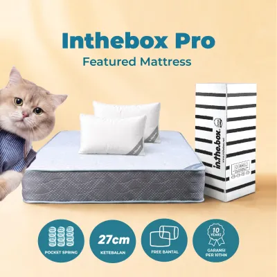 Kasur Spring Bed INTHEBOX Pro - FREE Bantal Ukuran 90x200 100x200 120x200 140x200 160x200 180x200 & 200x200