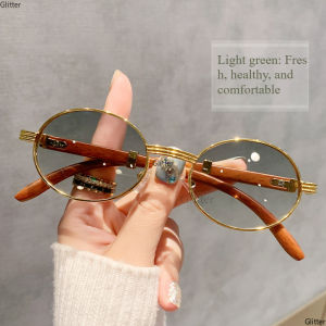 New Fashion Oval Sunglasses For WomenUV400 Sun Glasses For Men Vintage Eyewear Imitation Wood Grain Travel Outdoor Party