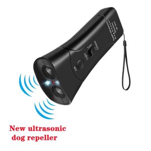 (In stock) UltrasonicDog Cat Repeller Anti Barking Stop Bark Training Device Adapter Trainer LED Ultrasonic with Flashlight Repellent