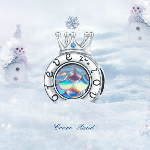 BAMOER 925 Sterling Silver Snowflake Frozen Castle Butterfly Crown Charm For Women Bracelet DIY Fine Jewelry BSC719