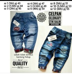 Free ongkir cod celana anak stik balik 0- 10tahun