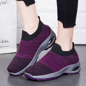 Korean rubber slip on shoes for women fashion sneakers Casual air cushion Shoes rubber shoes Breathable shoes running shoes for women