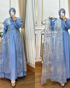 Vioni Fashion Nashita Dress Matt Cerutty Mix Brukat Dress Kekinian 2024 Dress Kondangan Dress Brukat