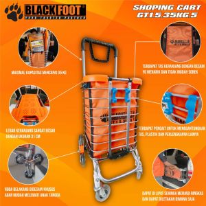 Shopping Cart Grocery 35kg Lipat BLACKFOOT Trolley Belanja Keranjang GT.1.5.35KG.5
