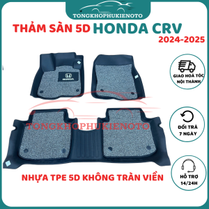 Thảm lót sàn Honda CRV 2019-2025 sàn NHỰA 5D TPE MẪU KHÔNG TRÀN VIỀN đúc vừa khít theo xeSàn 5D có sẵn rối Mẫu TL
