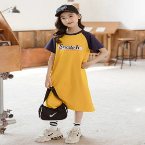 LS Show Teen Girl Dress Shift Dress Long Skirt Maxi Dress Children Under Knees Dress Fashion Dress 4-15-year-old Size 120-170cm