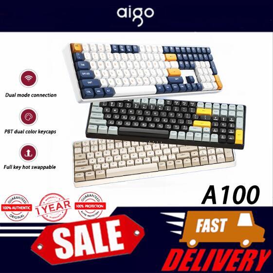 [darkFlash] Aigo A100 2.4G/Wired 100 Key Full Key Hot Swappable Gaming ...