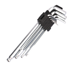 9PCS Hex Key Wrench Set Hex Key Allen Wrench Set Hex Key Allen Wrench Spanner Wrenches Set Repair Hand Tools  Allen Key L Handle Ball Head Long Arm CR-V