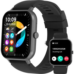 1.83-Inch Full Touch Screen Smart Watch for Men & Women - Bluetooth Calling Smartwatch with Music/Voice Control 100+ Sports Modes Heart Rate/Sleep Monitor IP68 Waterproof Fitness Tracker (iOS/Android Compatible)