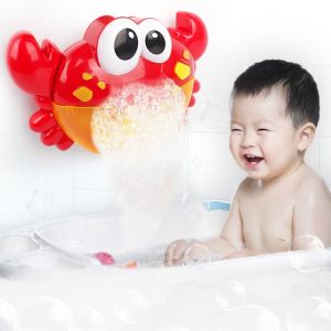 SWEET TIM Plastics Frog Crab Bubble Machine Interactive Multipurpose Musical Bubble Maker Water Fun Toy Cartoon Baby Bath Toys Beach Swimming Pool