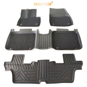 Thảm ô tô sd3 2 lớp dạng lưới lục giác Vinfast VF9 bản 7 chỗ (màu đen) - bề mặt cao su siêu sạch - Macsim