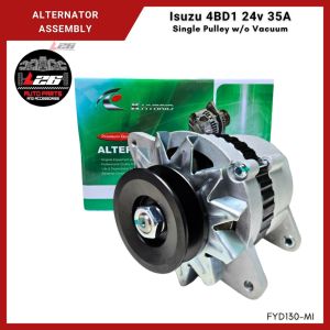 Isuzu 4BD1 ALTERNATOR ASSEMBLY 24v 35A Single Pulley without Vacuum FYD130-MI K-HYBRID BRAND