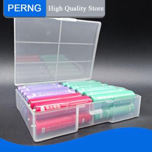[PERNG] Tehe 1PC pin trong suốt hộp lưu trữ cho pin AA nhựa tổ chức với phụ kiện phần cứng và rõ ràng Divider với Cove