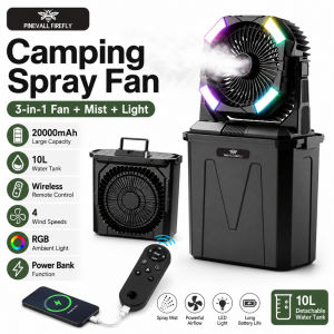 PINEVALL FIREFLY Camping mist fan 20000MAH portable cooling bucket fan USB rechargeable multi-color light tent fan