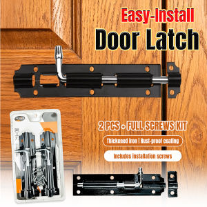 Talao 2Pcs Easy-Install Barrel Bolt Lock - Durable Iron Slide Latch For Doors Cabinets & More