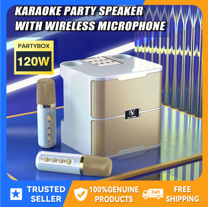 2023 Wireless Bluetooth Dual Microphone Karaoke Speaker 3D Stereo ...