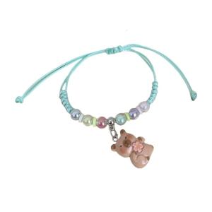 Adorable Childrens Macaron Colored Bracelet Featuring Cartoon Capybara Pattern Comfortable And Secure For Daily Wear