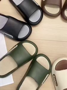 AU Mẫu Mới EVA Dép một mảnh chống trượt dành cho nam và nữ phù hợp đi trong nhà và phòng tắm đế mềm đế dày kiểu dáng dành cho cặp đôi. LOGO