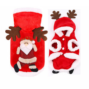 Pet Christmas Costume Dog Cat Winter New Year Santa Claus Antlers Cosplay Cute Clothes Hoodies