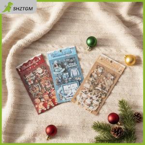 【SHZTGM】 ชุดสติกเกอร์คริสต์มาส6แผ่นชุดเครื่องเขียนสำหรับตกแต่งแบบทำมือสมุดบันทึกถ้วยถ้วยสมุดโน้ตอุปกรณ์สำหรับทำสมุดภาพโทรศัพท์มือถือ