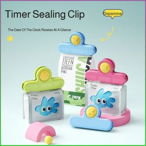 Sealer Multi-purpose Timekeeping Timer Sealing Clip Portable Fashion 3 Colors Compact and Lightweight