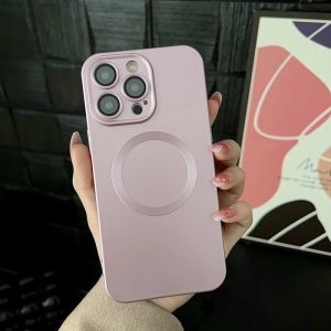 I TECH Matte Silicone Magnetic Wireless Charging Case With Camera Lens Cover For iPhone 15 14 13 12 11 Pro Max