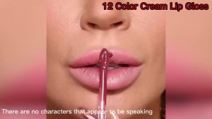 12 Color Cream Lip Gloss 2024 New Long-Lasting Moisturizing Velvet Lip Lipstick Non-Stick to Cup Waterproof Non-Fading Hydrating Lip Tint Natural Jelly Lipstick (01 # 1.3 Fl Oz