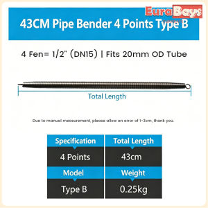 E.B. 43/46cm Spring Pipe PVC Pipe Conduit Bender for PVC Pipe Manual Tube Bending Tool 1Pcs