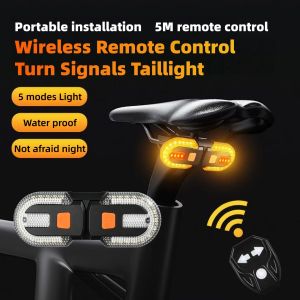 Bicycle Taillight Split Turn Signal Tail Light Wireless Remote Control Lightweight Long Battery Life Bike Rear Light
