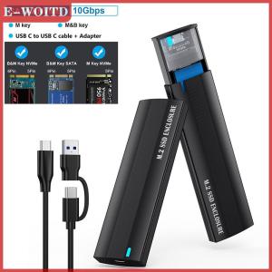 【E-WOITD】 เคส M.2 NVMe pcie ngff SATA dual Protocol SSD 10Gbps เคสฮาร์ดไดรฟ์ภายนอกกล่อง USB Type C รองรับปุ่ม M และ B M