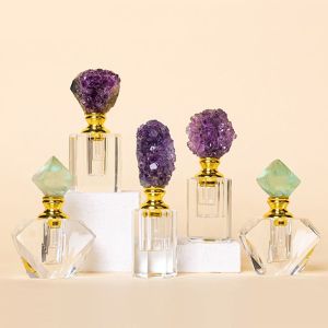 YISHA สร้างสรรค์และสร้างสรรค์ ขวดน้ำหอมคริสตัล ว่างเปล่า รีฟิล ขวดกระจายน้ำมันหอมระเหย สวยงามสวยงาม 3มล. ขวดหยดน้ำมัน เครื่องจ่ายน้ำหอม