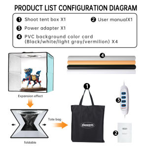 ZKeeKM 40cm Folding Portable Light Box with Shadowless Light Lamp Panel Pad LED Lighting Studio Backdrops double dimming for Shooting Drawing Studio Photography