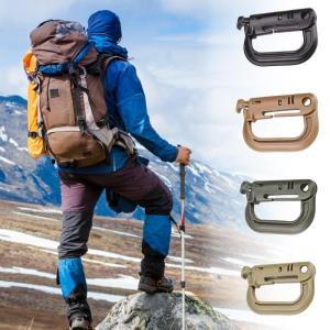 4lots Camping Equipment Hook Tactically Gears Carabiner Light weight Climbing Hook for Mountaineering Trekking