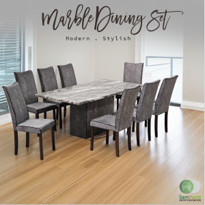 8 kerusi_ Meja makan (Dapur rumah) 8 Seater Marble Dining Set / PU Leg / 8 Seater Chair _ Set Maja Makan_Murah & Mewah / Kualiti Terjamin / Ready Stock