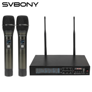 Svbony TC103 Black 1-to-2 Wireless Microphone for Church，Business Training，Karaoke