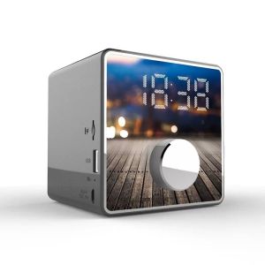 Alarm Clock Speaker Bluetooth Multifungsi dengan Recording FM Radio Slot TF USB AUX-in HiFi Sound