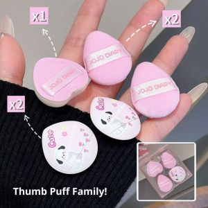 GUERBEIS Bộ miếng bọt biển trang điểm thiết kế hình chó dễ thương với kết cấu nhung mềm cho ứng dụng Kem che khuyết điểm má và ngón tay