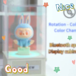 Creative figurine display stand dust-proof storage transparent Bluetooth speaker rotatable color changing multifunctional 2-in-1