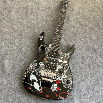 Ibanez Steve Vai JEM77 FP2 Signature Electric Guitar Floral Pattern Last 4 Frets Scalloped Professional Guitar