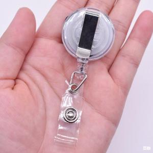 5PCS Plastic Spring Stretch ID Holder Transparent Retractable Clip Lanyard Key Office School Supplies