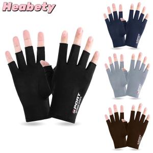 Heabety Anti-UV Men Women Fishing Gloves Sunscreen Antiskid Spring Summer Ice Cool Breathable Cycling Sport Gloves Fishing