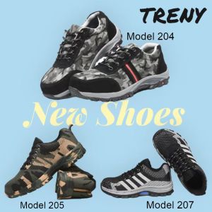 TRENY Safety Shoes Low Cut Steel Toe Cap Protection Men Shoes Hiking Camping Sneakers Anti Slip Anti Smash Working Shoes Kasut Lelaki Kasut Kerja