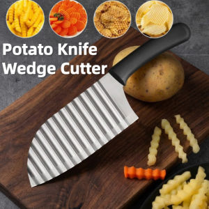 Potato Knife Wedge Cutter Wave Stainless Steel Chopper Vegetables Potato French Fries Slicer Multi Functional Kitchen Knife Stainless Steel Household Knife